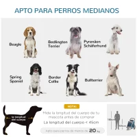 PawHut Cochecito para Perros Carro para Mascotas Plegable 2 en 1 con Manillar Rueda Delantera Giratoria 360° Enganche Retráctil Tela Oxford Carga 30 kg 140x71x105 cm Azul Gris(m-7)