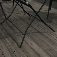 Outsunny Terrassentisch mit Gitter-Tischplatte, quadratisch, klappbar, rostfreier Stahl, 80x80x74cm, Schwarz(m-9)