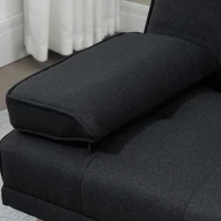 HOMCOM Sofá Cama 3 Plazas Plegable con Respaldo Ajustable de 3 Niveles Reposabrazos Desmontable 181x77x78 cm Gris Oscuro(m-8)