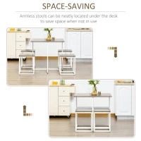 HOMCOM Modern 5-Piece Dining Table Set Metal Frame Square Kitchen Table with 4 Chairs for Dining Room, Walnut(m-4)