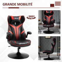 Vinsetto Fauteuil gamer chaise de jeu gaming pivotante ergonomique hauteur réglable accoudoirs revelables coussin têtière inclus(m-6)