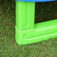 HOMCOM 7FT Kinder Trampolin mit Sicherheitsnetz Kleinkind-Trampolin für drinnen und draußen Fitnesstrampolin Gartentrampolin für 3-12 Jahre Kinder bis 80 kg Stahl Blau+Grün 215 x 200 x 190 cm(m-8)