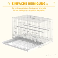 PawHut Vogelkäfig Vogelbauer Vogelvoliere Käfig Bauer Vogelhaus Vogel Sitzstange 60 cm x 41 cm x 41 cm(m-6)