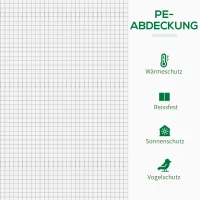 Outsunny Gewächshaus mit Seitenfenster, aufrollbare Tür, winddicht, Stahlrahmen, Kunststoffplane, weiß, 200 x 76 x 168 cm(m-4)