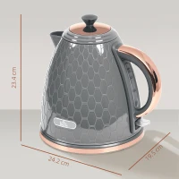 HOMCOM 3kW Rapid Boil Honeycomb Kettle - Grey(m-3)
