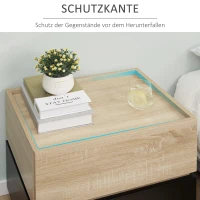 HOMCOM Nachttisch mit Schublade Nachtschrank stapelbar Schubladenschrank Schlafzimmer Nachtkommode Spanplatte Schwarz+Natur 50 x 40 x 47,5 cm(m-5)