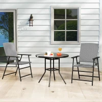 Outsunny Set of Two Folding Rattan Seat Chairs - Grey(m-8)