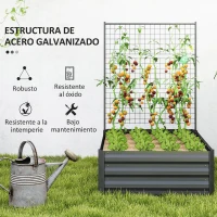 Outsunny Jardinera Exterior Grande con Enrejado y Fondo Abierto para Plantas Trepadoras 80x115x125 cm Gris Oscuro(m-5)