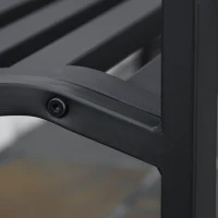 Outsunny Gartenbank 2-Sitzer Parkbank aus Metall Sitzbank bis 240 kg Bank Terrassenbank mit Rücken- & Armlehnen Gartenmöbel Gusseisen Schwarz 128 x 58,5 x 89 cm(m-9)