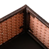 Outsunny Jardinière sur pieds avec étagère inférieure carré potager surélevé extérieur jardin tissu non-tissé inserts d'irrigation inclus résine tressée PE métal dim. 64L x 42l x 78,5H cm brun(m-7)