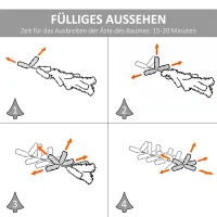 HOMCOM Künstlicher Weihnachtsbaum 1,5 m Christbaum Tannenbaum 416 Äste Metallfuß PET Grün(m-5)