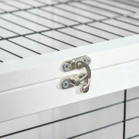 PawHut Kleintierstall mit Rädern 2 Ebenen Tannenholz Weiß(m-9)