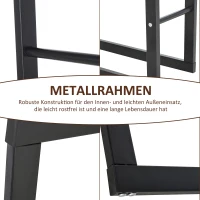 HOMCOM Kaminholzregal Metall 40 x 25 x 100 cm Brennholzregal Stapelhilfe Stahlrahmen bis 100kg Kaminholzunterstand Outdoor Holzregal Feuerholzregal für Garten Terrasse Außen Schwarz(m-6)