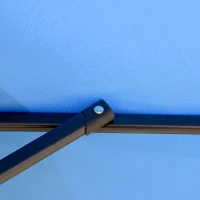 Outsunny Sonnenschirm Ampelschirm Ø2,67 x 2,45 m Kurbelschirm mit Doppeldach Kreuzbasis Stahl Outdoor Sonnenschutz Polyester Stahl Blau(m-9)