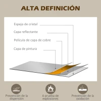 HOMCOM Espejo Decorativo de Pared Moderno Espejo de Pared 65x110 cm Marco de Metal para Salón Entrada Pasillo Negro(m-5)