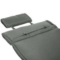 Outsunny Coussin bain de soleil coussin chaise longue matelas transat déhoussable avec zippé, tétière, cordons d'attache, MATELAS UNIQUEMENT, 198 x 53 x 5 cm, gris(m-8)