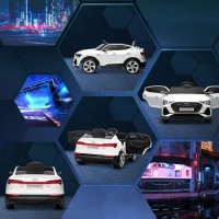 HOMCOM 12V Kids Electric Ride-On Car, with Remote Control, Lights, Music, Horn - White(m-9)