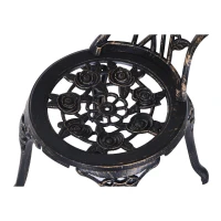 Outsunny Set 3 Pezzi Tavolo e due Sedie da Giardino in Stile Rétro con Decorazioni Floreali, Color Bronzo(m-7)