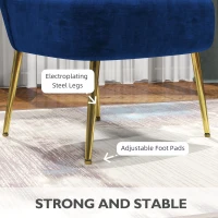 HOMCOM Velvet-Feel Tub Accent Chair - Dark Blue(m-6)