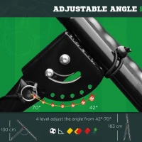 HOMCOM Foldable Football Rebounder Net, with Adjustable Angles - Black(m-6)