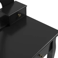 HOMCOM Schminktisch mit Hocker, Frisierkommode, Frisiertisch, Kosmetiktisch, Schwarz, 80 x 40 x 140 cm(m-4)