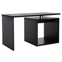 HOMCOM Table basse contemporaine design géométrique carré rectangulaire 77L x 40l x 44H cm noir mat(m-1)