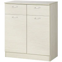 HOMCOM Armario Auxiliar de Baño con 2 Cajones Aparador Auxiliar de Almacenaje para Cocina 68x34x80 cm Madera Natural(m-10)