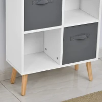 HOMCOM Freestanding 8 Cube Storage Cabinet Unit w/ 4 Fabric Drawers Handles Home Office Organisation Shelves Furniture 54.5L x 24W x 122.5H cm(m-8)