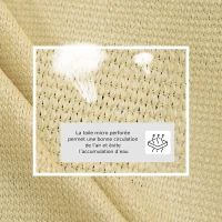 Outsunny Voile d'ombrage Triangulaire Grande Taille 4 x 4 x 4 m polyéthylène Haute densité résistant aux UV Coloris sable(m-6)