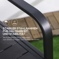 Outsunny Gartenmöbel-Set für 2 Personen inkl. 1 Tisch, 2 Stühlen, Gartengarnitur, Bistro-Set, HDPE Schwarz(m-6)