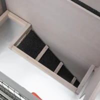 PawHut Conejera de Madera Exterior Jaula para 2 Conejos con 2 Puertas con Cerraduras Techo Asfáltico Abrible Bandeja Extraíble Rampa y Zona Abierta 108x45x78 cm Gris(m-9)