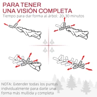 HOMCOM Árbol de Navidad Artificial 180 cm con 618 Ramas 30 Piñas y Soporte de Metal Árbol Navideño para Salón Interior Verde(m-7)