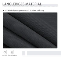 Outsunny Seitenmarkise, Montage ohne Bohren, höhenverstellbar, mit Handkurbel, Metallrahmen, grau, 2 x 2,15-3,05 m(m-6)