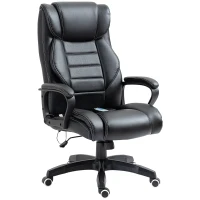Vinsetto Bürostuhl mit Massage höhenverstellbarer Chefsessel ergonomischer Drehstuhl Gamingstuhl Computerstuhl Massage Sessel 6 Vibrationspunkte Leinen-Gefühl einstellbar Schwarz 66 x 78 x 112-120 cm(m-13)