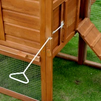 PawHut Poulailler cottage cage à poules sur pied dim. 168L x 110l x 101H cm multi-équipement bois sapin lasuré(m-9)