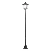 Outsunny Solar LED Gartenlaterne, Laterne aus Kunststoff, Außenleuchte für Innen und Außen 177 cm hoch, Gartenleuchte, 30/60 Lumen, für Garten Balkon Deko Schwarz(m-10)