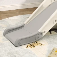 AIYAPLAY 3-in-1 Kids Slide with Basketball Hoop, Climber, Anti-Slip Steps for Toddlers, Ages 2-5 Years, Cream White(m-8)