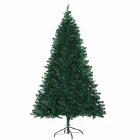 HOMCOM Árbol de Navidad 180cm Artificial Árbol de Pino Decoración Navideña con Soporte Metálico 1000 Ramas Verde PVC(m-10)