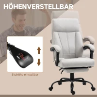 Vinsetto Massage-Bürostuhl Bürostuhl Computerstuhl, Lendenheizung, Neigungsfunktion, Hellgrau(m-5)