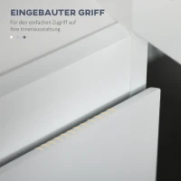 kleankin Badezimmerschrank, 5 Fächer, unsichtbare Griffleisten, weiß, 30 x 28 x 152,5 cm(m-6)