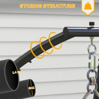 Outsunny Hammock Chair Stand, C Shape Hanging Heavy Duty Metal Frame Hammock Stand for Hanging Hammock Air Porch Swing Chair, Indoor & Outdoor Use, Black(m-4)