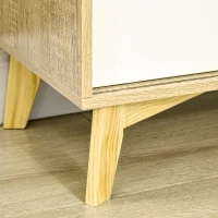 HOMCOM Estantería Infantil con 2 Puertas y 3 Estantes Abiertos Aparador Auxiliar de Cocina Moderno 58x30x93 cm Natural(m-9)