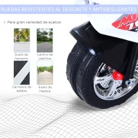 HOMCOM Moto Eléctrica Infantil Batería 6V Niños 3-8 años Coche Triciclo Niño con Caja de Almacenamiento Metal 112x51x73cm(m-5)
