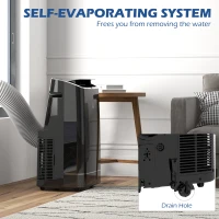 HOMCOM 14000 BTU Mobile Air Conditioner, 35m², Smart Home WiFi, with Dehumidifier, Fan, 24H Timer, Window Kit, Black(m-6)