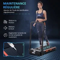 HOMCOM Tapis de course électrique de marche, tapis de marche, 370 W, pliable, télécommande, écran LCD, vitesse 1-6 Km/h, acier, noir(m-6)