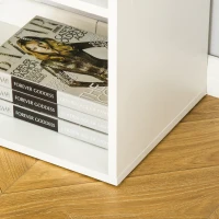 HOMCOM Bücherregal Eck-Bücherregal L-Form Standregal mit 6 Fächern Dekoregal Eckregal Medienregal 360° drehbar modern für Wohnzimmer Schlafzimmer Büro Weiß 189,5 x 30 x 89 cm(m-7)