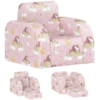 AIYAPLAY Foldable Toddler Chair Soft Snuggle Sponge Filled for Bedroom Playroom, Aged 18 Months to 3 Years - Pink(m-1)