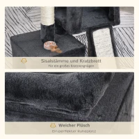 PawHut Kratzbaum 83 cm Kleiner Katzenkratzbaum mit Sisalsäulen, Katzenkratzbaum, Katzen Kletterbaum, Katzenbaum, Katzenmöbel Spielbaum für kleine Katzen, Dunkelgrau(m-5)