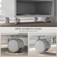 HOMCOM Support d'imprimante meuble de rangement bureau caisson 4 compartiments ouverts 40L x 30l x 36H cm blanc(m-5)