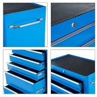 Homcom Servante d'Atelier sur Roulettes Bleu 68 x 39 x 71 cm(m-4)